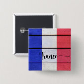 Badge Carré 5 Cm Bouton France (Devant & derrière)