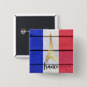 Badge Carré 5 Cm Bouton France (Devant & derrière)