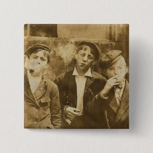 Badge Carré 5 Cm Bouton Fumer (Devant)