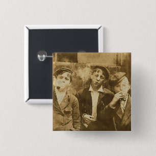 Badge Carré 5 Cm Bouton Fumer