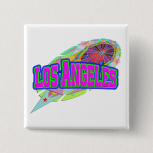 Badge Carré 5 Cm Bouton Futur de Los Angeles