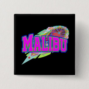 Badge Carré 5 Cm Bouton Futur Malibu