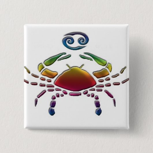 Badge Carré 5 Cm Bouton gai de Cancer (Devant)