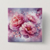 Badge Carré 5 Cm Bouton Galaxy Peony (Devant)