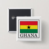 Badge Carré 5 Cm Bouton Ghana (Devant & derrière)