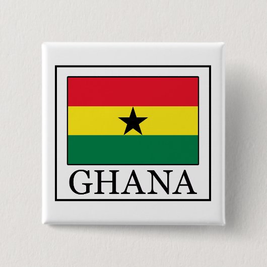 Badge Carré 5 Cm Bouton Ghana (Devant)