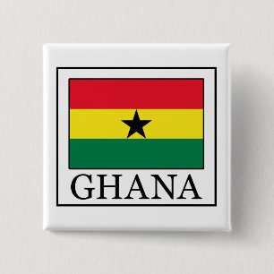 Badge Carré 5 Cm Bouton Ghana