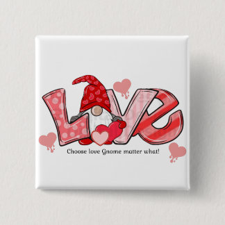 Badge Carré 5 Cm Bouton Gnome