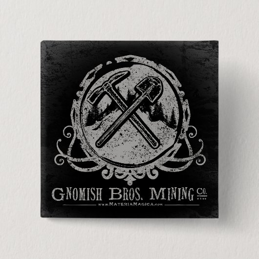 Badge Carré 5 Cm Bouton Gnomish (Devant)