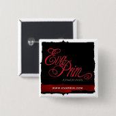 Badge Carré 5 Cm Bouton gothique tiré à quatre épingles d'Eva (Devant & derrière)