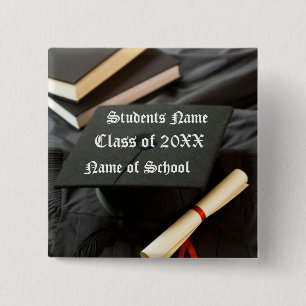 Badge Carré 5 Cm Bouton Graduation