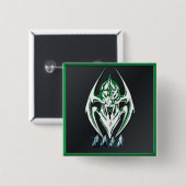 BADGE CARRÉ 5 CM BOUTON GRAPHIQUE DE THÈME DE BRÛLURE (Devant & derrière)