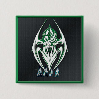 BADGE CARRÉ 5 CM BOUTON GRAPHIQUE DE THÈME DE BRÛLURE