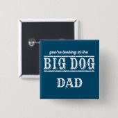 Badge Carré 5 Cm Bouton Gros Chien (Devant & derrière)