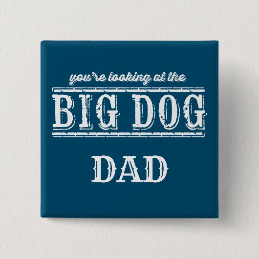 Badge Carré 5 Cm Bouton Gros Chien (Devant)