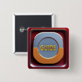 Badge Carré 5 Cm Bouton Guide du musée (Devant & derrière)