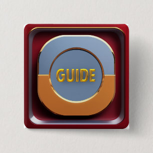 Badge Carré 5 Cm Bouton Guide du musée