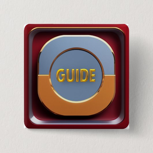 Badge Carré 5 Cm Bouton Guide du musée (Devant)