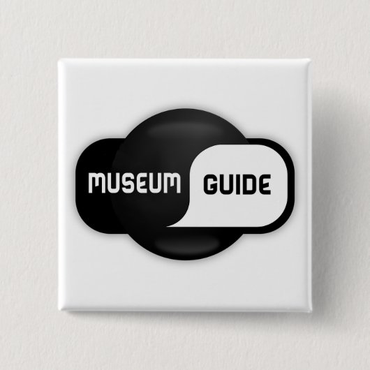 Badge Carré 5 Cm Bouton Guide du musée (Devant)