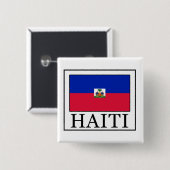 Badge Carré 5 Cm Bouton Haïti (Devant & derrière)