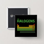 Badge Carré 5 Cm Bouton Halogens (Devant & derrière)