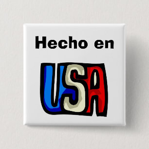 Badge Carré 5 Cm Bouton Hecho en USA