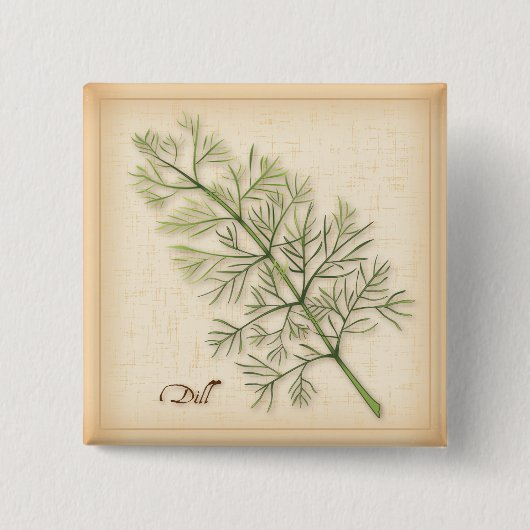 Badge Carré 5 Cm Bouton Hérb Dill (Devant)