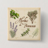 Badge Carré 5 Cm Bouton Herbes de Provence (Devant)