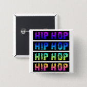 Badge Carré 5 Cm Bouton HipHop (Devant & derrière)