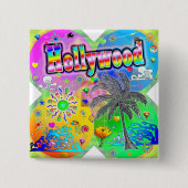 Badge Carré 5 Cm Bouton Hollywood Quadro Seasons (Devant)