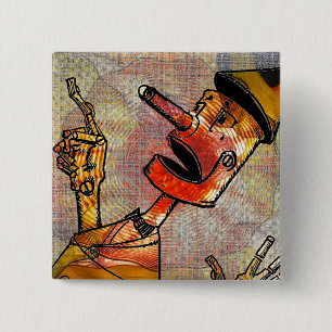 Badge Carré 5 Cm Bouton Homme Tin