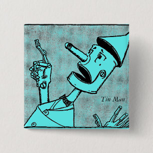 Badge Carré 5 Cm Bouton Homme Tin