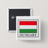 Badge Carré 5 Cm Bouton Hongrie (Devant & derrière)