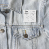 Badge Carré 5 Cm Bouton Humains m'écraser (En situation)