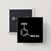 Badge Carré 5 Cm Bouton Humour métaphysique (Devant & derrière)