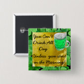 Badge Carré 5 Cm Bouton Humour Saint Patrick (Devant & derrière)