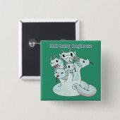 Badge Carré 5 Cm Bouton Hydra Hustle (Devant & derrière)