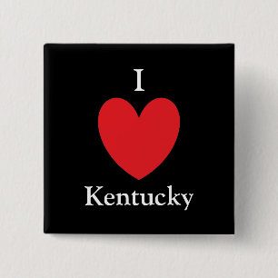 Badge Carré 5 Cm Bouton I Heart Kentucky