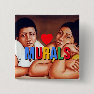 Badge Carré 5 Cm Bouton I Love Murals™