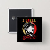 Badge Carré 5 Cm bouton "I SMELL ENGES 2 : MAO" (Devant & derrière)