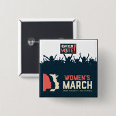 Badge Carré 5 Cm Bouton II de mars Kern des femmes (Devant & derrière)