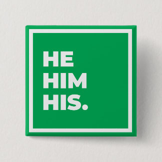 Badge Carré 5 Cm Bouton Il/Lui/Son Pronoun