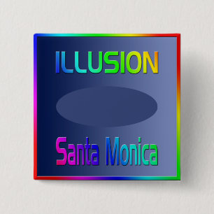 Badge Carré 5 Cm Bouton "ILLUSION Père Noël Monica"!