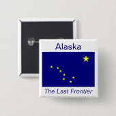 Badge Carré 5 Cm Bouton Indicateur de l'Alaska (Devant & derrière)