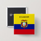 Badge Carré 5 Cm Bouton indicateur Equateur. (Devant & derrière)