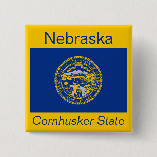 Badge Carré 5 Cm Bouton Indicateur Nebraskan