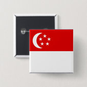 Badge Carré 5 Cm Bouton indicateur Singapour/broche d'ordinateur po (Devant & derrière)