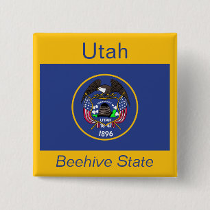 Badge Carré 5 Cm Bouton Indicateur Utah