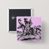 Badge Carré 5 Cm Bouton indien Horseback (Devant & derrière)