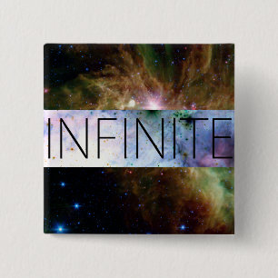 Badge Carré 5 Cm bouton infini